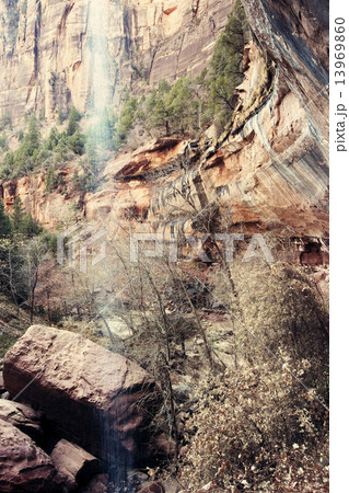 Little waterfall in Zion National Park Little waterfall in Zion National Park 13969860