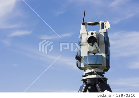 Theodolite against blue sky Theodolite against blue sky 13970210