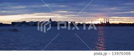 Sunset panorama of Madison 13970306