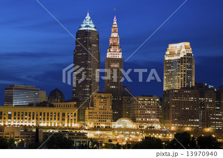 Cleveland seen late evening 13970940