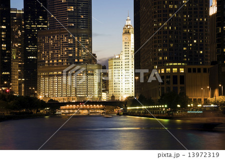 Wrigley Building surrounded by skyscrapers 13972319
