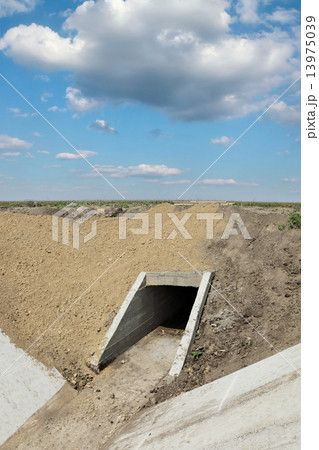 Agriculture, irrigation channel construction site in field 13975039