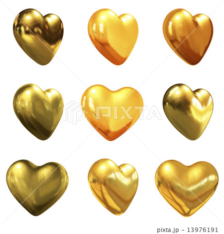 Gold hearts set for wedding design 13976191