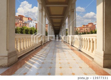 retouching of perspective walking way of old and ancient buildin 13977331