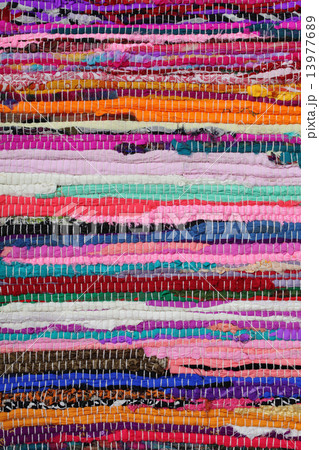 Recycling, handmade colorful ethnic retro rug Recycling, handmade colorful ethnic retro rug 13977689