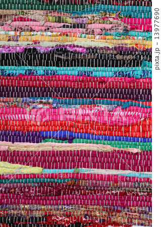 Recycling, handmade colorful ethnic retro rug 13977690