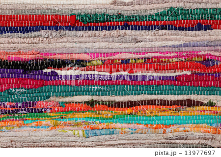 Recycling, handmade colorful ethnic retro rug Recycling, handmade colorful ethnic retro rug 13977697