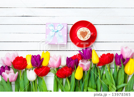 Cappuccino and gift box Cappuccino and gift box 13978365