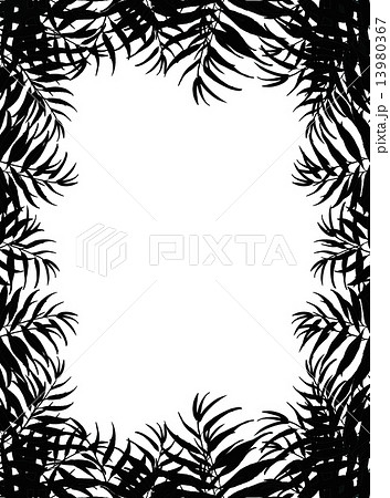 椰子の葉 椰子 太陽 日光 陽射し ヤシ 緑の葉 青 熱帯 トロピカル モノクロ 暑い ハワイ のイラスト素材