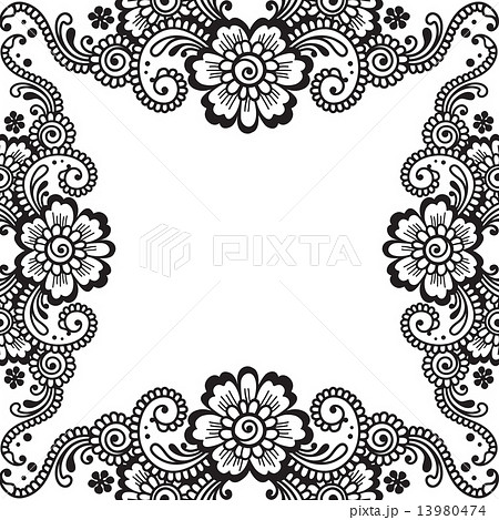Flower vector ornament corner 13980474