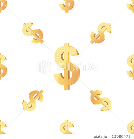 Universal vector seamless patterns tiling. Finance theme with gold dollar symbol. 13980475