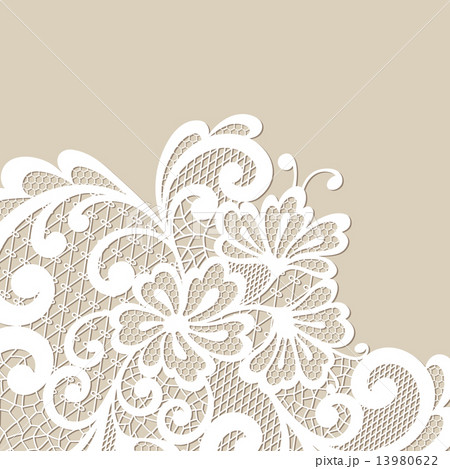 Black vector lace corner 13980622