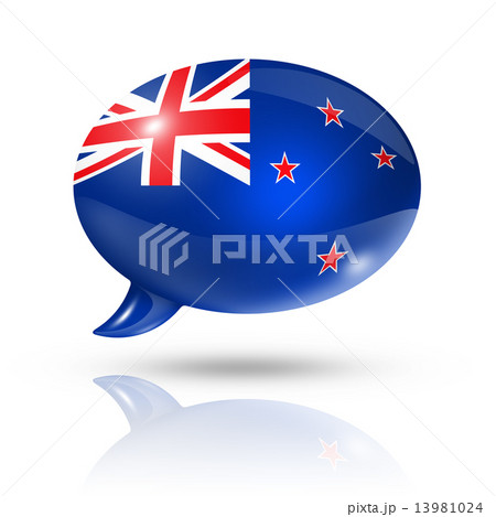 New Zealand flag speech bubble New Zealand flag speech bubble 13981024
