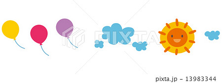 子供向け素材　おひさま　風船 13983344
