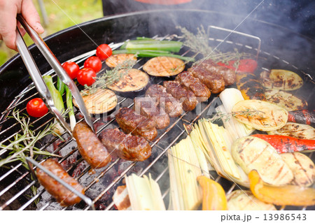 grilled kebab and vegetables 13986543