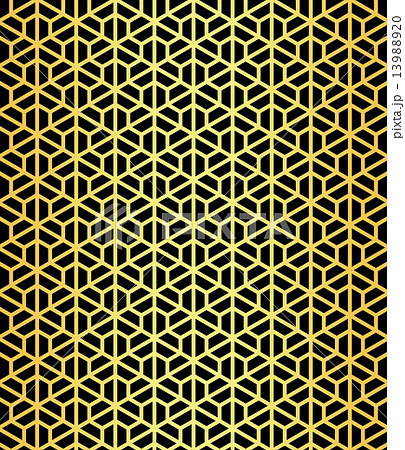 組子文様 毘沙門亀甲 Gold&Black 13988920