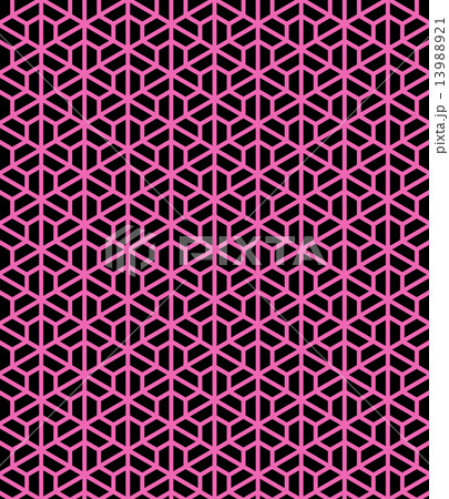 組子文様 毘沙門亀甲 Pink&Black 13988921