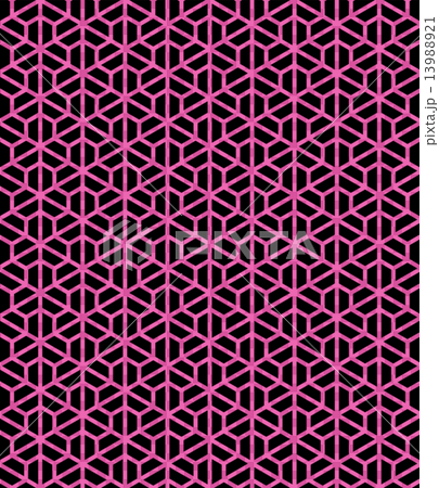 組子文様 毘沙門亀甲 Pink&Black 13988921