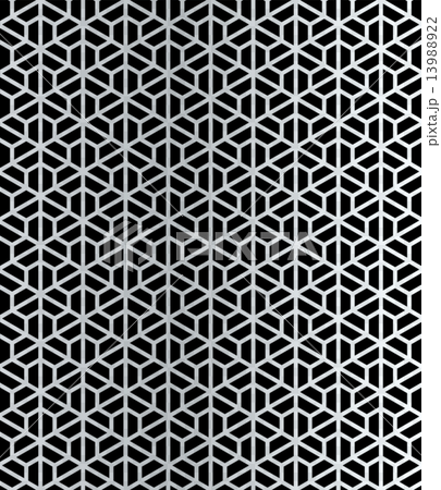 組子文様 毘沙門亀甲 Silver&Black 13988922