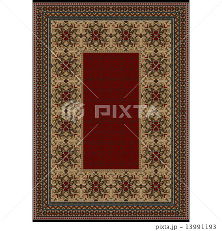 Luxury carpet with burgundy pattern against the background brown shades 13991193