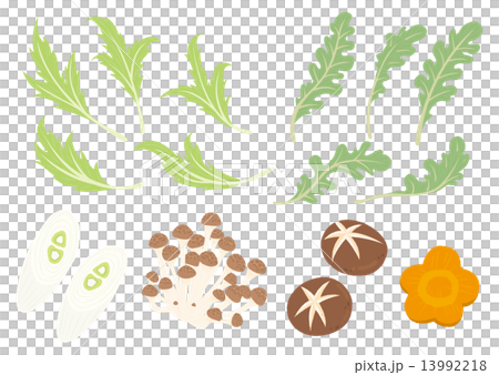鍋的材料(蔬菜和蘑菇) 鍋的材料(蔬菜和蘑菇) 13992218