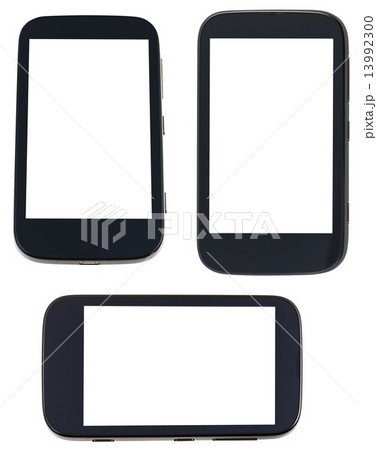 set of smart phones with cut out screen 13992300