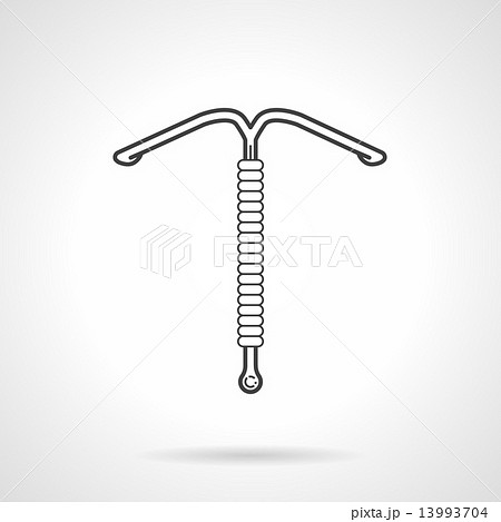 Black line vector icon for gynecology. IUD Black line vector icon for gynecology. IUD 13993704