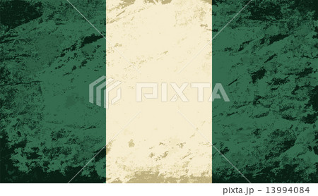 Nigerian flag. Grunge background. Vector illustration 13994084