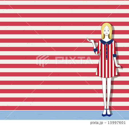 女性 紹介 アメリカンのイラスト素材