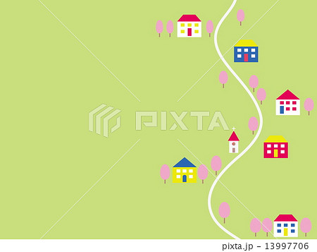 街並み　春風景　花 13997706