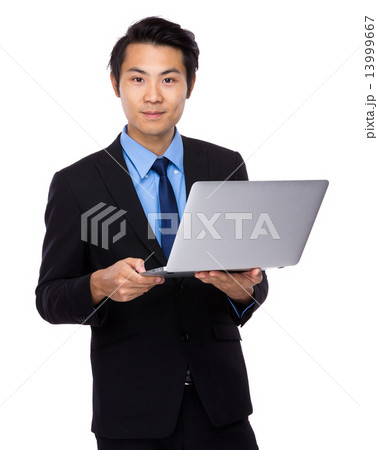 Businessman use of laptop computer Businessman use of laptop computer 13999667