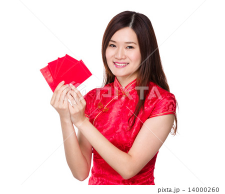 Woman hold with red pocket Woman hold with red pocket 14000260
