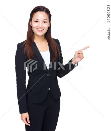 Asian business woman with finger up Asian business woman with finger up 14000323