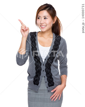 Woman with finger up 14000731