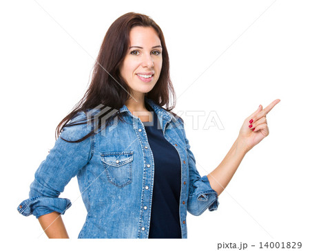 Woman with finger up Woman with finger up 14001829