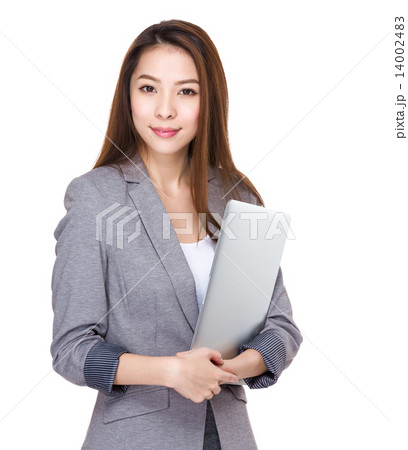 Business woman hold with laptop 14002483