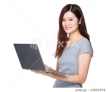 Woman use of laptop Woman use of laptop 14002978