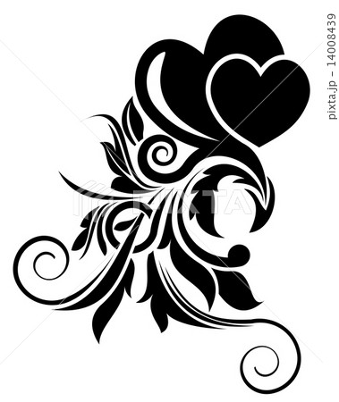 Black floral design element Black floral design element 14008439