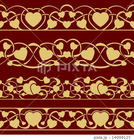 Gold valentine seamless border  14009125