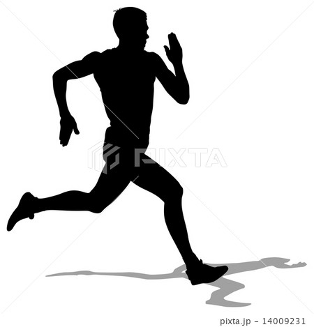 Athlete on running race, silhouettes. Vector illustration. Athlete on running race, silhouettes. Vector illustration. 14009231