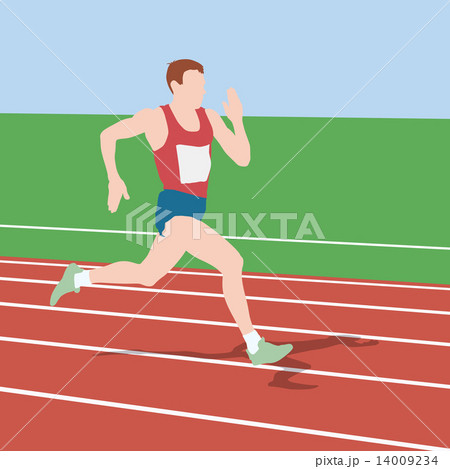 Athlete on running race, silhouettes. Vector illustration. Athlete on running race, silhouettes. Vector illustration. 14009234