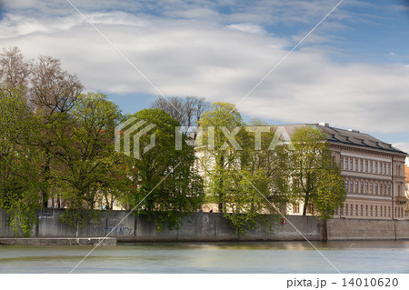 Historic building on the Vltava riverbank in Prague 14010620