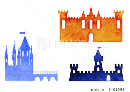 Illustration set of watercolor castle Illustration set of watercolor castle 14010934