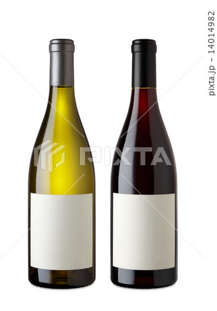 赤白ワインボトル 切り抜き画像 赤白ワインボトル 切り抜き画像 14014982