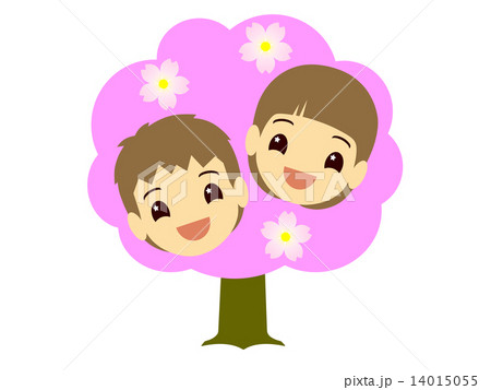 桜の木と子供 14015055