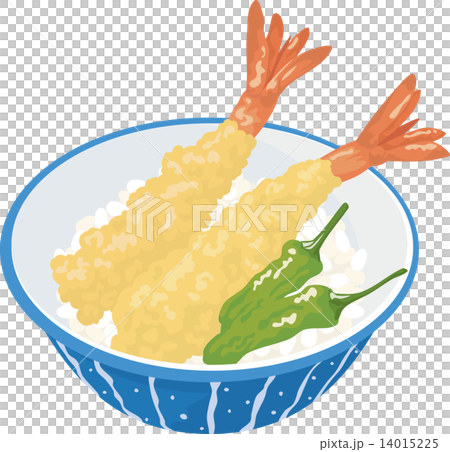 天丼　天どん　イラスト　天ぷら　てんぷら　天麩羅　天麩羅　和食 14015225