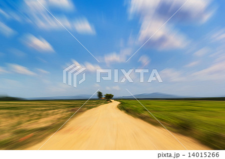 Motion blur of a rural road Motion blur of a rural road 14015266