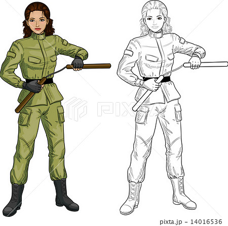 Indonesian Nunchuck girl in military uniform 14016536