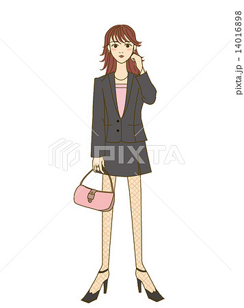 スーツ女性悪い例のイラスト素材