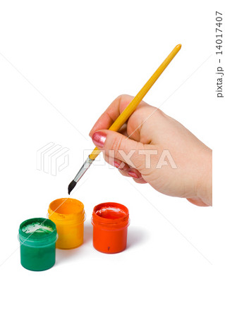 Hand with paintbrush 14017407